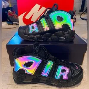★ Nike ★ Air More Uptempo Iridescent Nike Air More Uptempo Iridescent Purple GS Sneakers Size